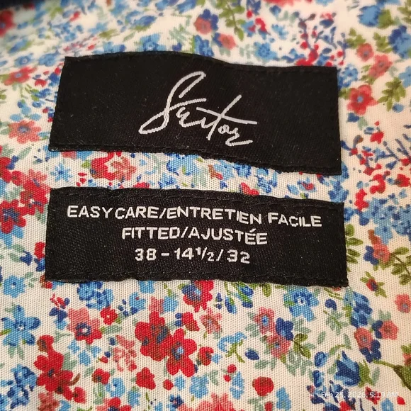Suitor Easy Care Fitted Floral Print Long Sleeve Button Up Men 38-14 1/2 /32 - Picture 2 of 6